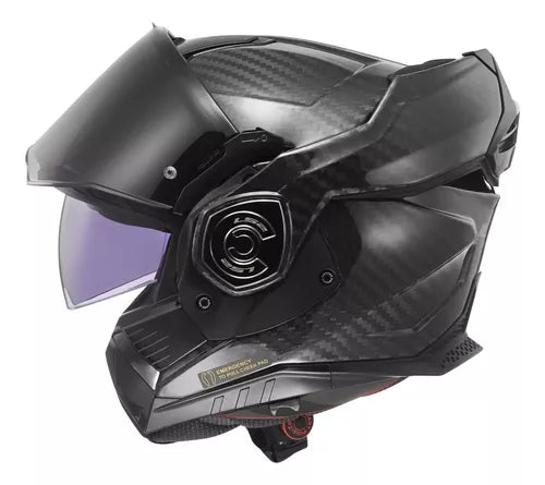 Capacete Ls2 Ff901 Advant X Carbon C/ Óculos De Sol Robocop