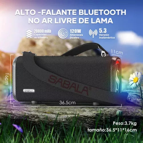 Alto Falante Sabala Resistente À Água 120w Bluetooth Radio