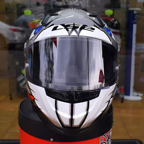 Capacete Masculino Ls2 Ff358 Alex Barros Prata Fechado Moto